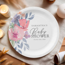 Cute bloemige waterverf baby shower