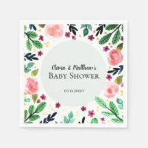 Cute Bloemige Waterverf Bloemen Meisjes Baby Showe