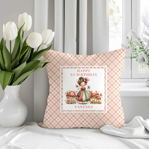 Cute Bloemrijke Fee 8e Verjaardag Kussensloop Kussen
