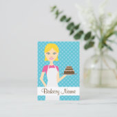 Cute Blonde Baker Woman Illustration Visitekaartje (Staand voorkant)
