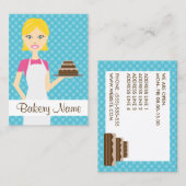 Cute Blonde Baker Woman Illustration Visitekaartje (Voorkant / Achterkant)