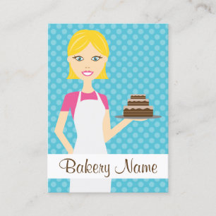Cute Blonde Baker Woman Illustration Visitekaartje