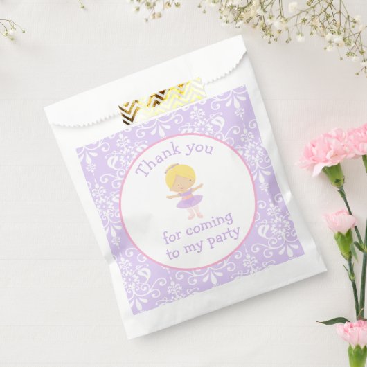 Cute Blonde Ballerina Birthday Party Bedankzakje (Gezegeld)