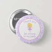 Cute Blonde Ballerina Birthday Party Ronde Button 5,7 Cm (Voorkant /achterkant)