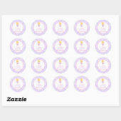 Cute Blonde Ballerina Birthday Party Ronde Sticker (Vel)
