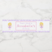 Cute Blonde Ballerina Birthday Party Waterfles Etiket (Enkel label)