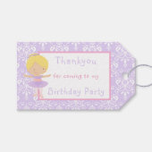 Cute Blonde Ballerina: "Dank u wel" Label Cadeaulabel (Voorkant (Horizontaal))