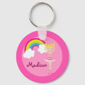 Cute Blonde Ballet Girl Custom Sleutelhanger (Voorkant)