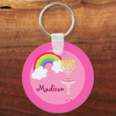 Cute Blonde Ballet Girl Custom Sleutelhanger (Voorkant)