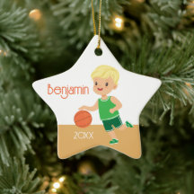 Cute Blonde Boy Basketball Persoonlijke Kerstmis
