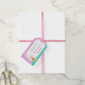 Cute Blonde Girl Baking Birthday Party Cadeaulabel (Met Touw)