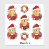 Cute blonde girl cartoon Sticker (Vel)