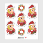 Cute blonde girl cartoon Sticker (Vel)