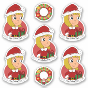 Cute blonde girl cartoon Sticker