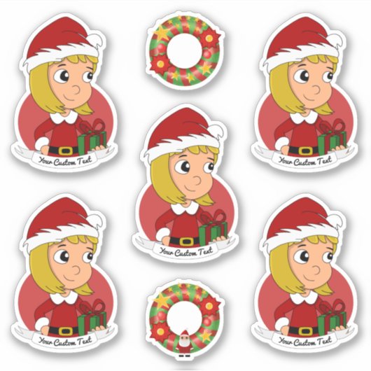 Cute blonde girl cartoon Sticker (Voorkant)