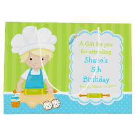 Cute Blonde Hair Boy Baking Bedankt Groot Cadeauzakje