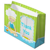Cute Blonde Hair Boy Baking Bedankt Groot Cadeauzakje (Voorkant Gekanteld)