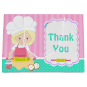 Cute Blonde Hair Girl Baking Bedankt Groot Cadeauzakje (Voorkant)