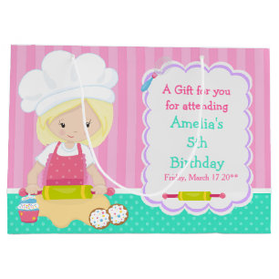 Cute Blonde Hair Girl Baking Bedankt Groot Cadeauzakje