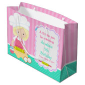 Cute Blonde Hair Girl Baking Bedankt Groot Cadeauzakje (Achterkant Gekanteld)
