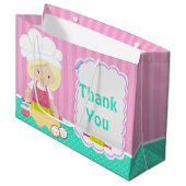 Cute Blonde Hair Girl Baking Bedankt Groot Cadeauzakje (Voorkant Gekanteld)