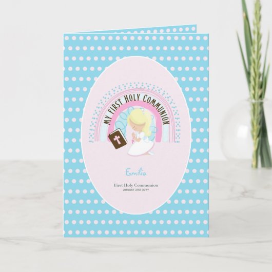 Cute Blonde Hair Girl Bedankkaart (Voorkant)