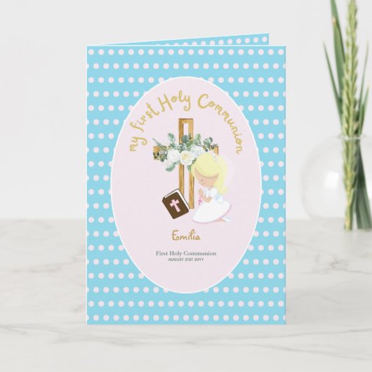 Cute Blonde Hair Girl Bedankkaart (Voorkant)