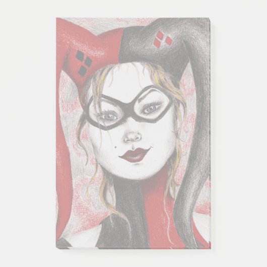 Cute Blonde Jester Girl Art Sticky Notes (Voorkant)