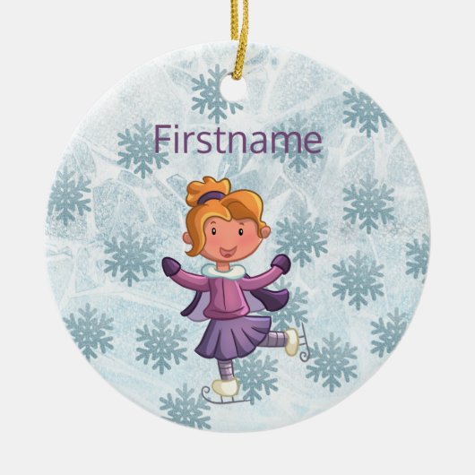 Cute blonde kleine ijsschaatsen ornament (Voorkant)