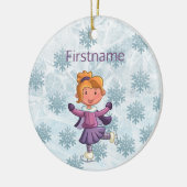 Cute blonde kleine ijsschaatsen ornament (Links)