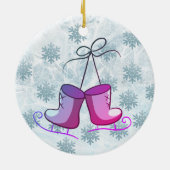 Cute blonde kleine ijsschaatsen ornament (Achterkant)