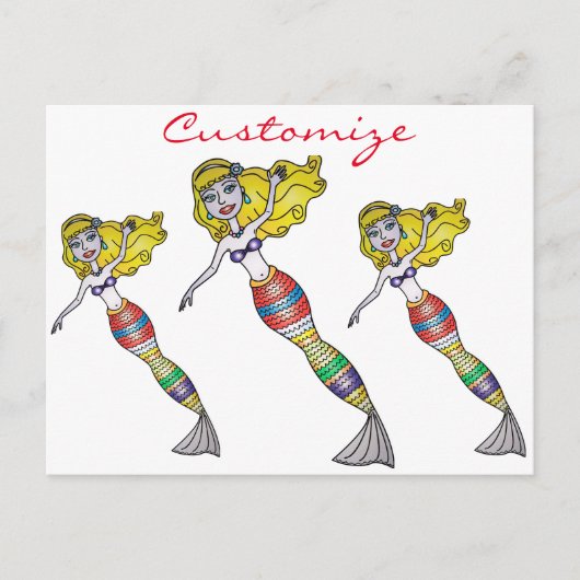 Cute Blonde Mermaid Thunder_Cove Briefkaart (Voorkant)