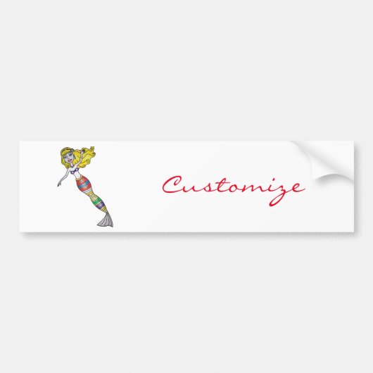 Cute Blonde Mermaid Thunder_Cove Bumpersticker (Voorkant)