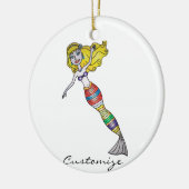 Cute Blonde Mermaid Thunder_Cove Ceramic Ornament (Links)
