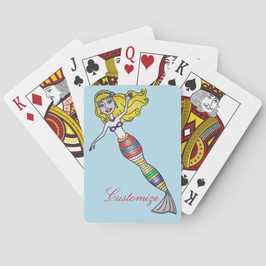 Cute Blonde Mermaid Thunder_Cove Pokerkaarten (Achterkant)