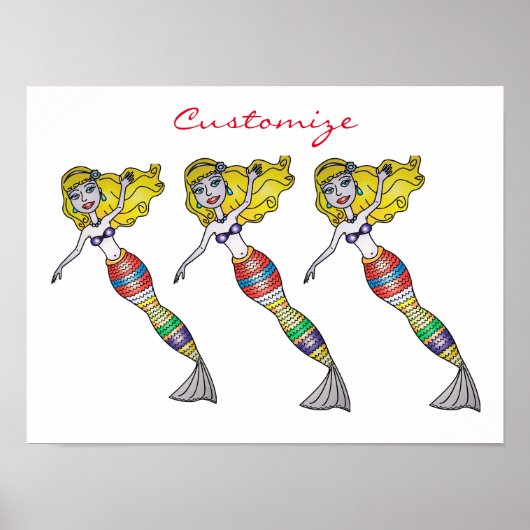 Cute Blonde Mermaid Thunder_Cove Poster (Voorkant)