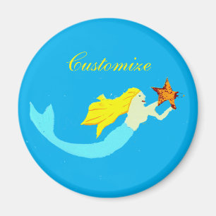 Cute Blonde Mermaids met Star Thunder_Cove Magneet