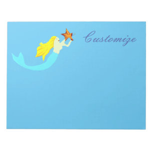 Cute Blonde Mermaids met Star Thunder_Cove Notitieblok