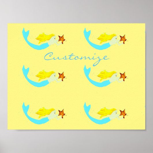 Cute Blonde Mermaids met Star Thunder_Cove Poster (Voorkant)