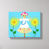 Cute Blonde Pigtails Scarecrow Canvas Afdruk (Voorkant)