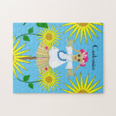 Cute Blonde Pigtails Scarecrow Legpuzzel (Horizontaal)