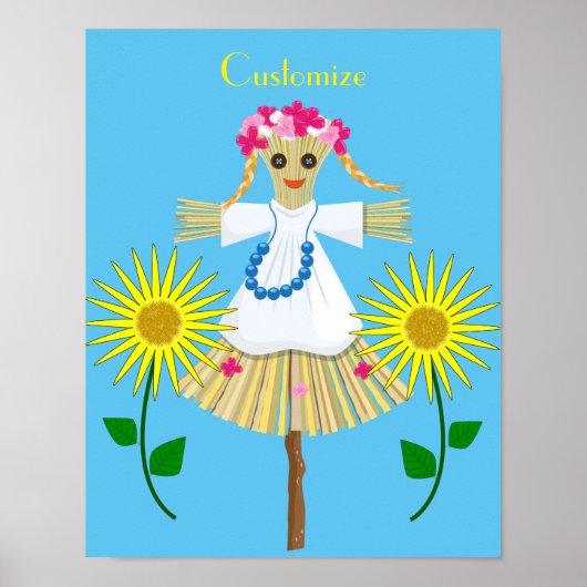 Cute Blonde Pigtails Scarecrow Poster (Voorkant)