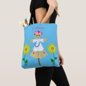 Cute Blonde Pigtails Scarecrow Tote Bag (Dichtbij)