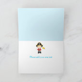 Cute Blonde Pirate Boy Birthday Party Kaart (Binnen)