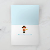 Cute Blonde Pirate Girl in Red Birthday Party Kaart (Binnen)