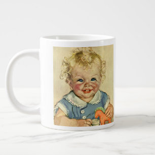 Cute Blonde Scandinavian Baby Boy of Girl Grote Koffiekop