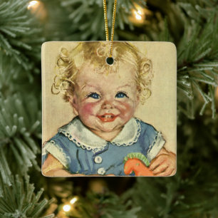 Cute Blonde Scandinavian Baby Boy of Girl Keramisch Ornament