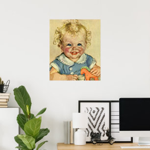 Cute Blonde Scandinavian Baby Boy of Girl Poster