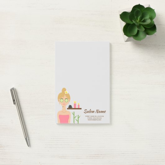 Cute Blonde Spa Illustration Spa Business Post-it® Notes (Kantoor)