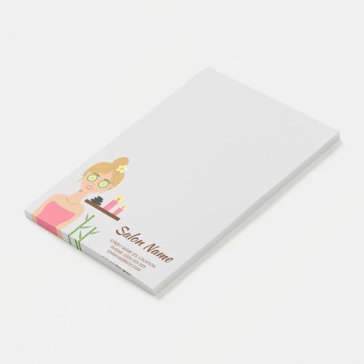 Cute Blonde Spa Illustration Spa Business Post-it® Notes (Schuin)